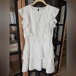 Chelsea & Violet mini dress lace eyelet tiered LoveShackFancy Stella ruffles